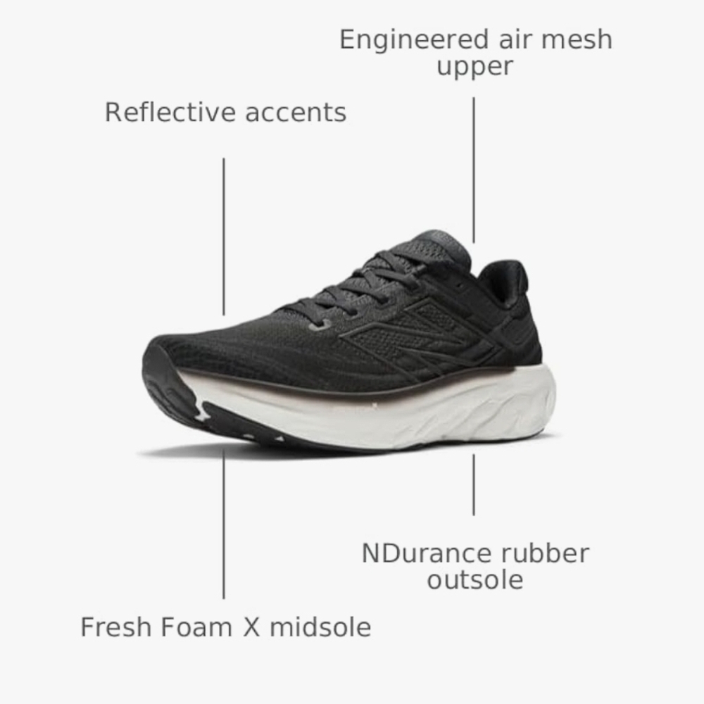 New Balance Men's Black and White Athletic Shoes